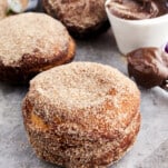 Nutella stuffed biscuit doughnuts.