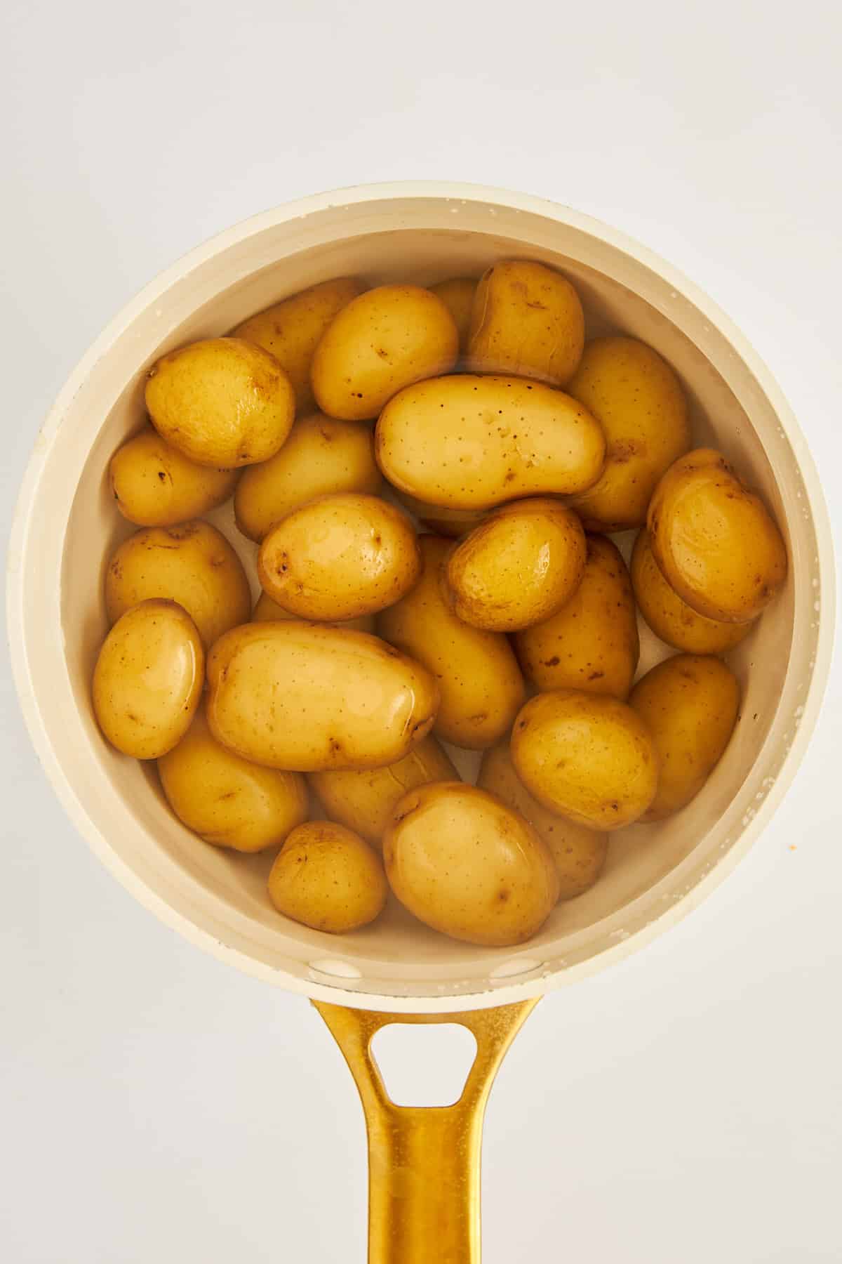 Potatoes in a pot. 