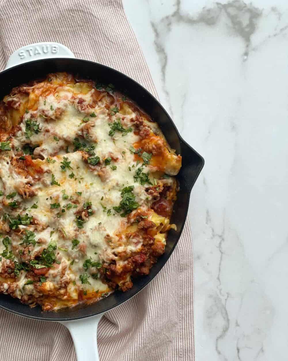 Skillet Lasagna Rolls - Food Dolls