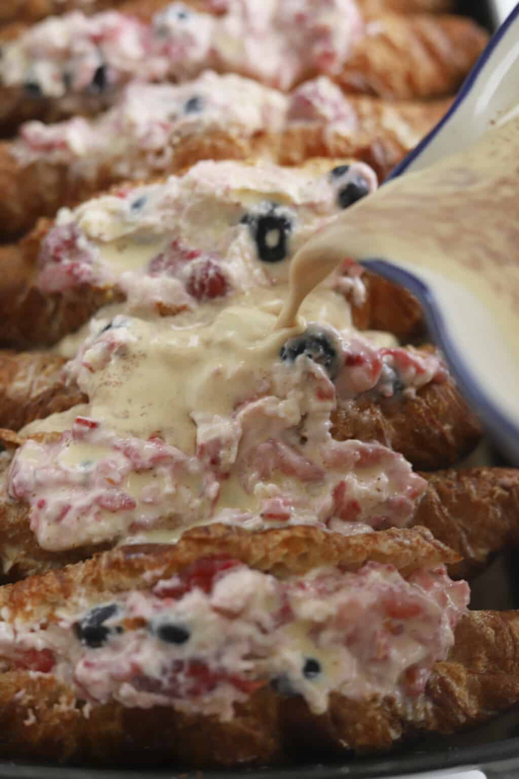 Berry Stuffed Croissant French Toast Bake