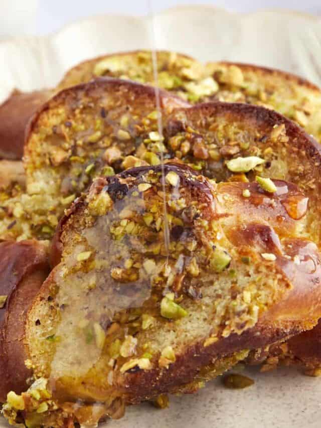 Baklava Baked Challah French Toast - Food Dolls