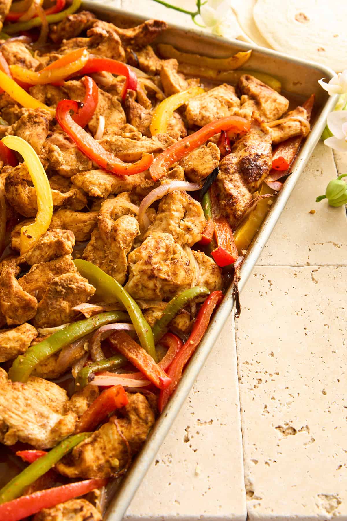 Sheet Pan Chicken Fajitas. 