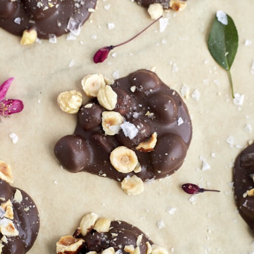 Crispy Dark Chocolate Peanut Clusters - The Weary Chef