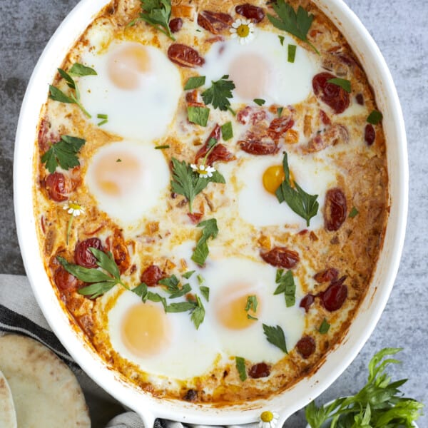 Easy Oven Baked Eggs and Veggies - Food Dolls