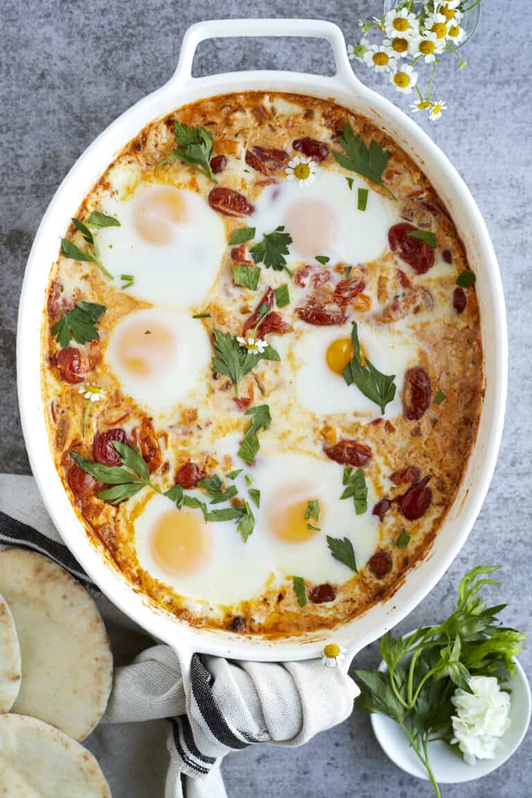 Easy Oven Baked Eggs And Veggies - Food Dolls