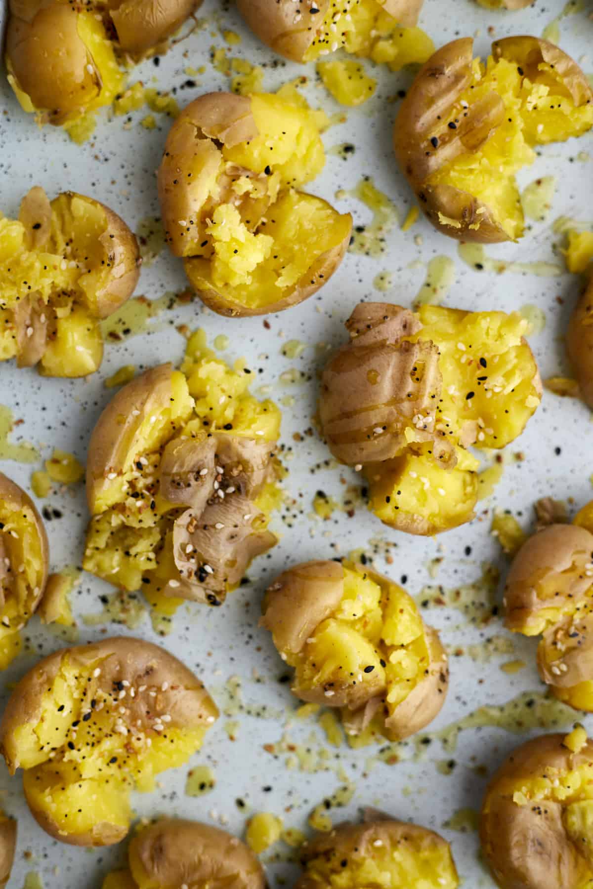 Crispy Garlic Smashed Baby Potatoes - Yay! For Food