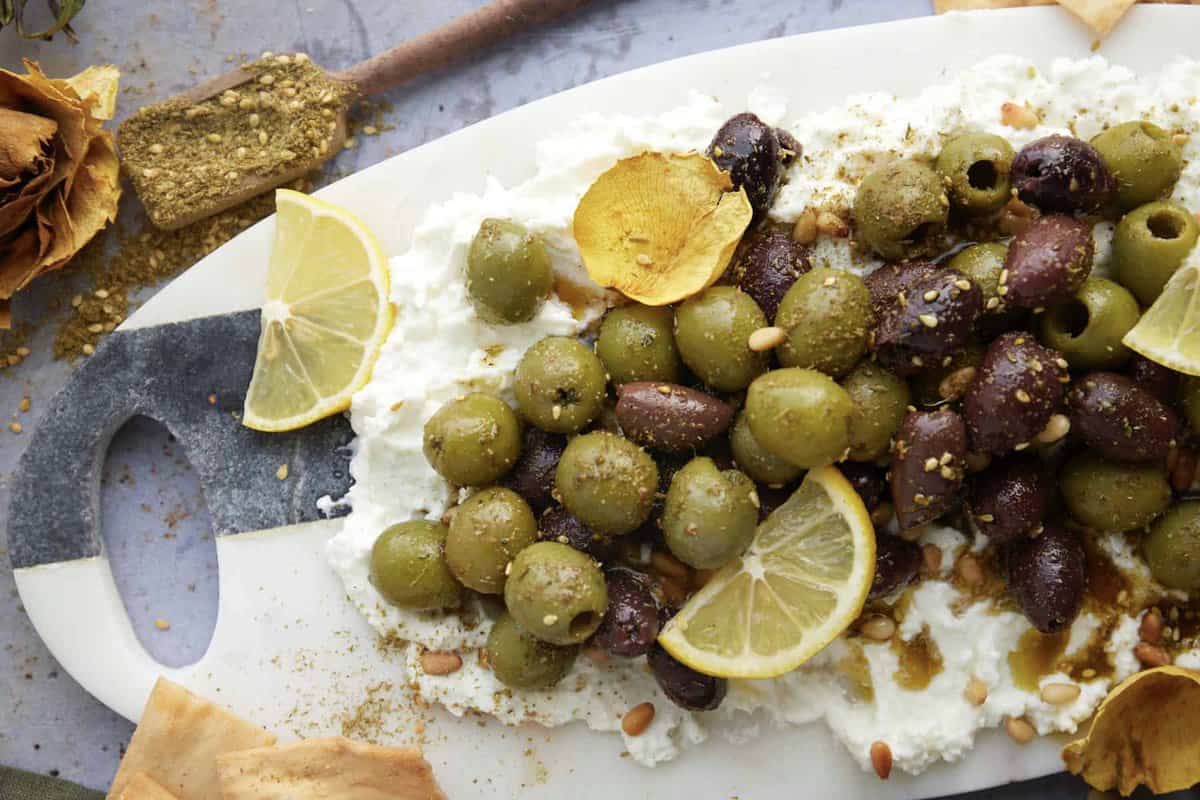 Easy Feta Board With Marinated Olives - Food Dolls