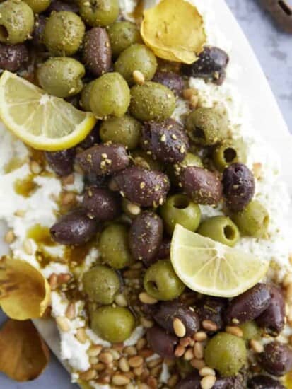 Easy Feta Board with Marinated Olives