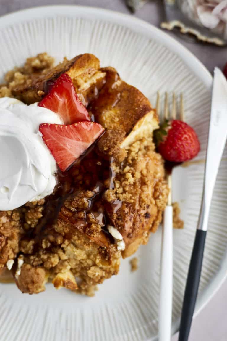 Cinnamon Crunch Bagel French Toast Casserole