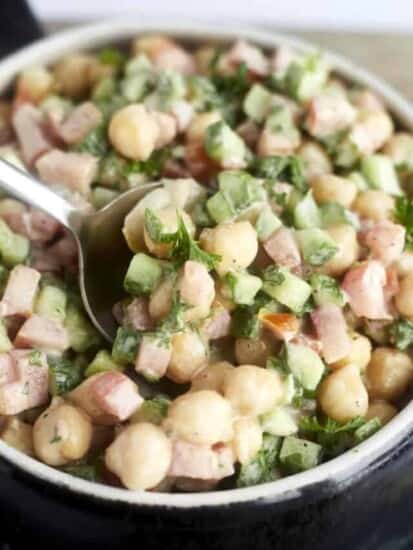 Chickpea and Cucumber Tahini Salad