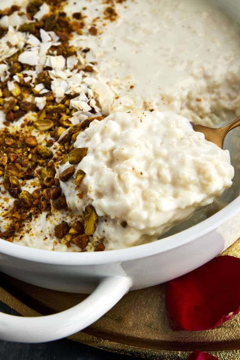 Coconut Rice Pudding (Roz Bil Laban) - Food Dolls