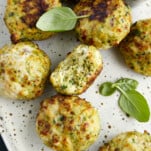 Air Fryer Jalapeño Cheddar Chicken Meatballs on a plate.