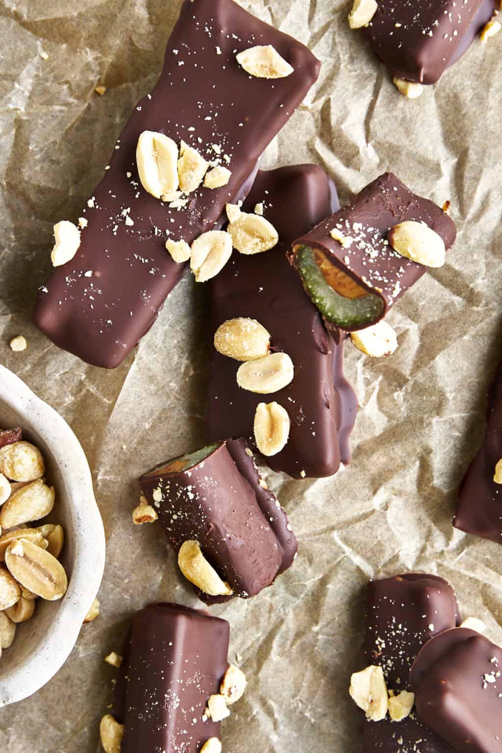 Chocolate Dipped Celery and Peanut Butter Logs - Food Dolls