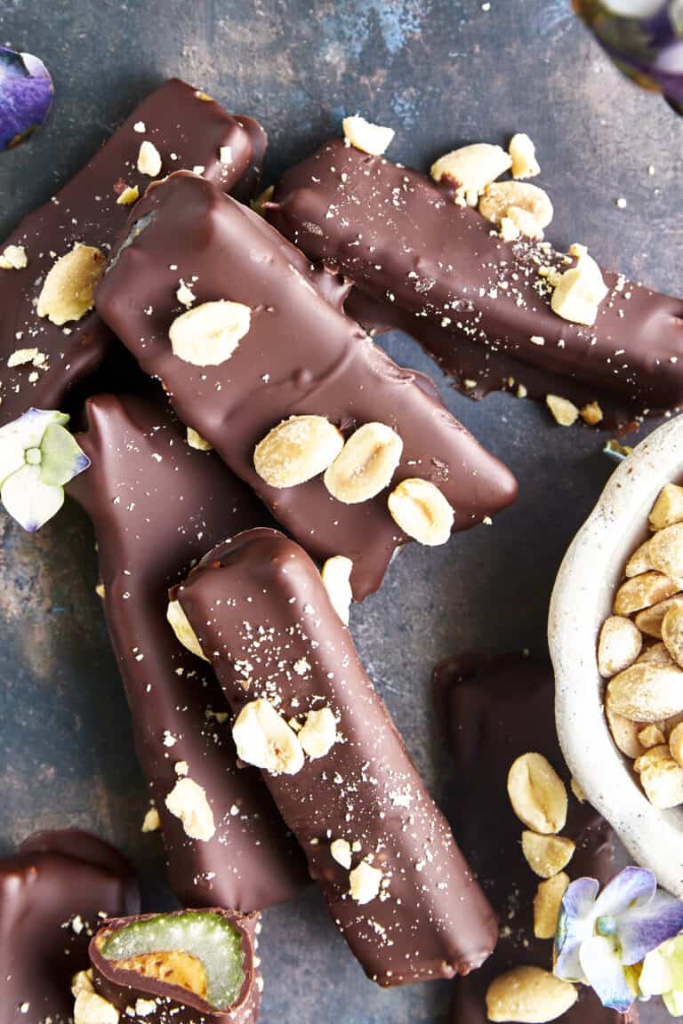 Chocolate Dipped Celery and Peanut Butter Logs - Food Dolls