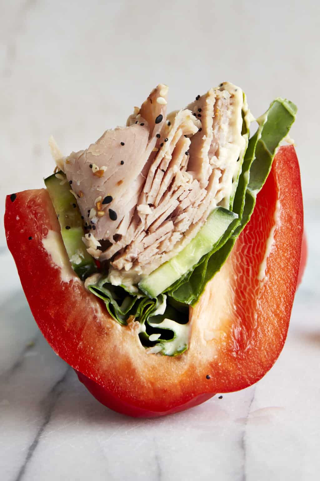 Low-Carb Turkey Bell Pepper Sandwich - Food Dolls