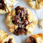 Pecan pie puff pastry bites.