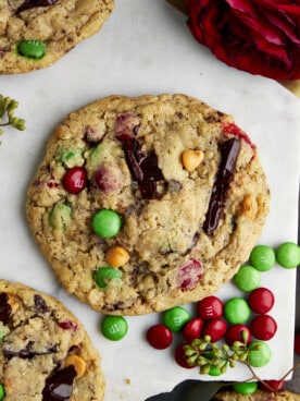 A Christmas monster cookie.