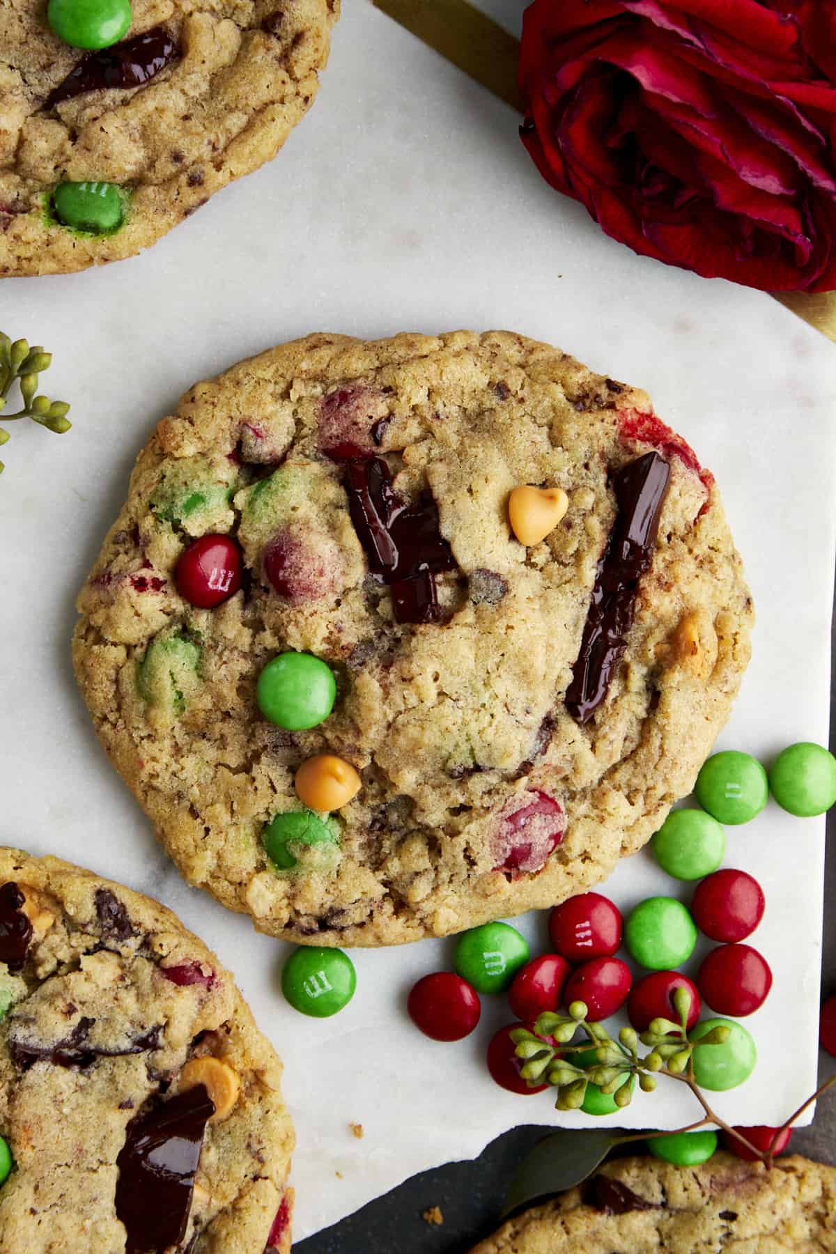 A Christmas monster cookie.