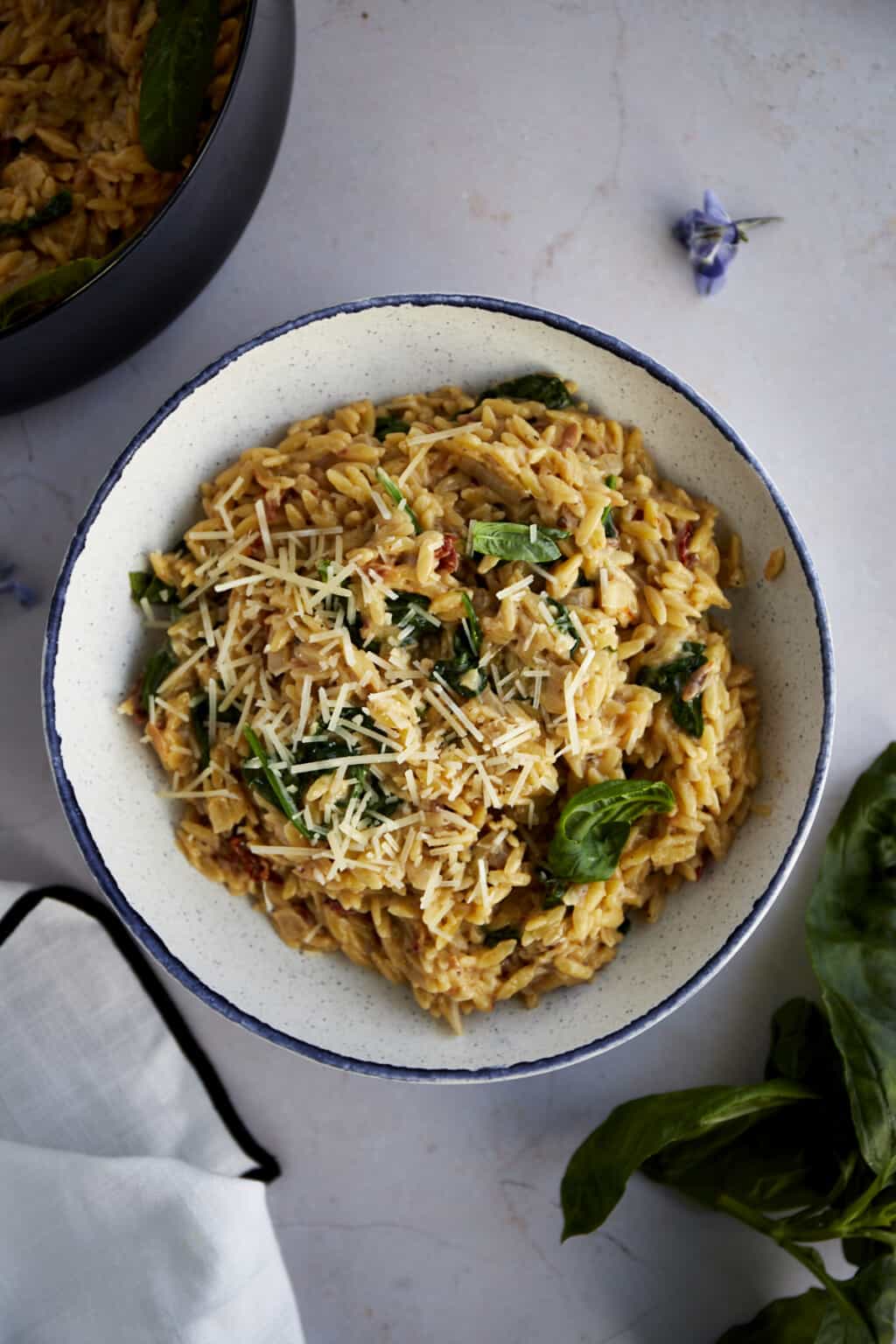 One Pot Creamy Tuscan Orzo - Food Dolls