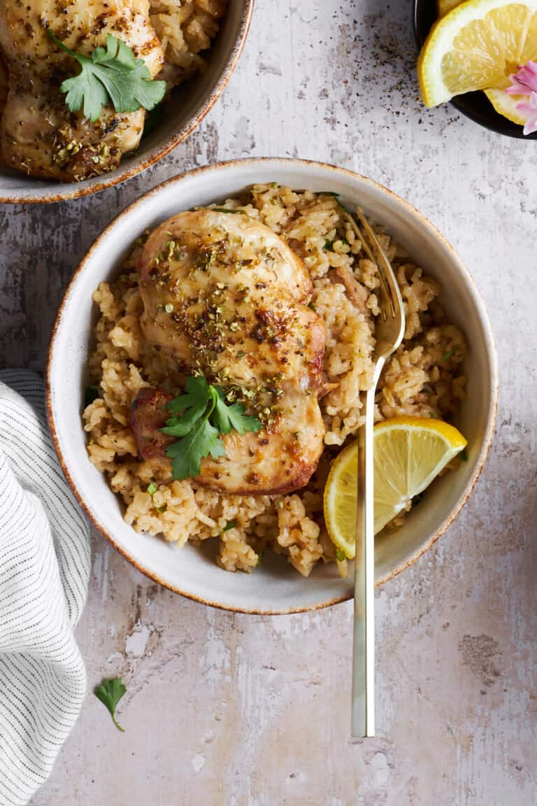 One Pot Greek Chicken and Rice - Food Dolls