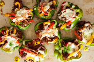 Philly cheesesteak stuffed peppers.