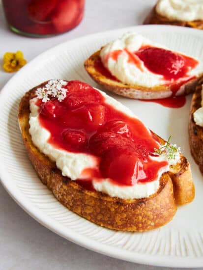 Strawberry ricotta toast.