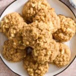 A plate of apple oatmeal cookies.