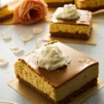 No-bake pumpkin cheesecake bars.