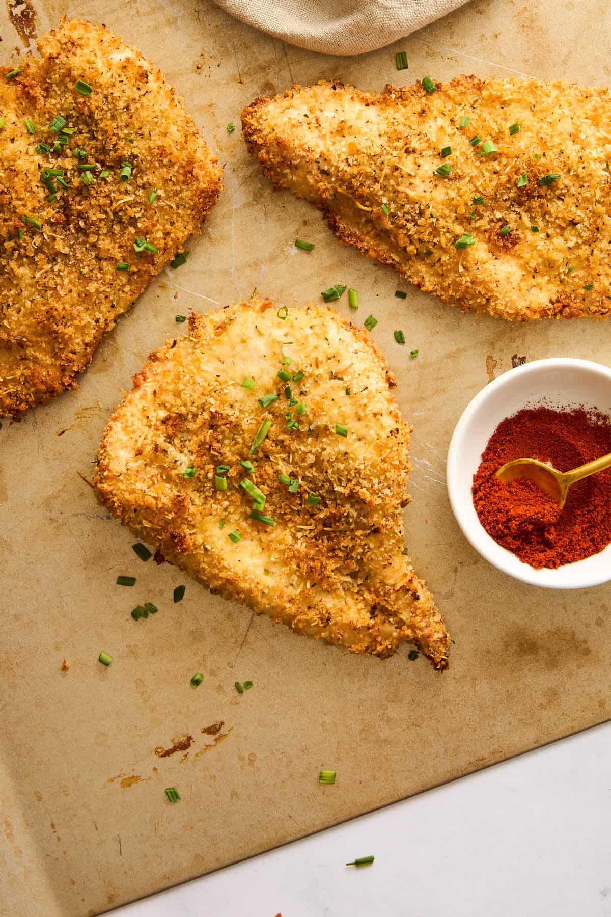 Easy Oven Fried Chicken pieces. 