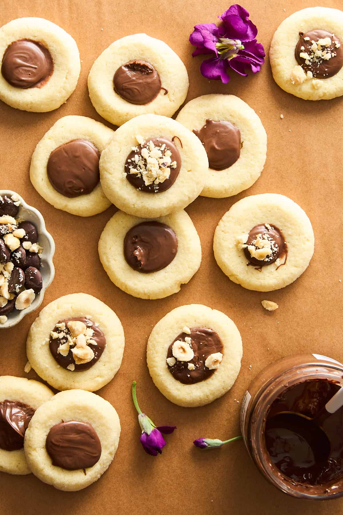 Nutella thumbprint cookies. 