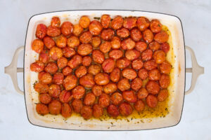 Baked cherry tomatoes.