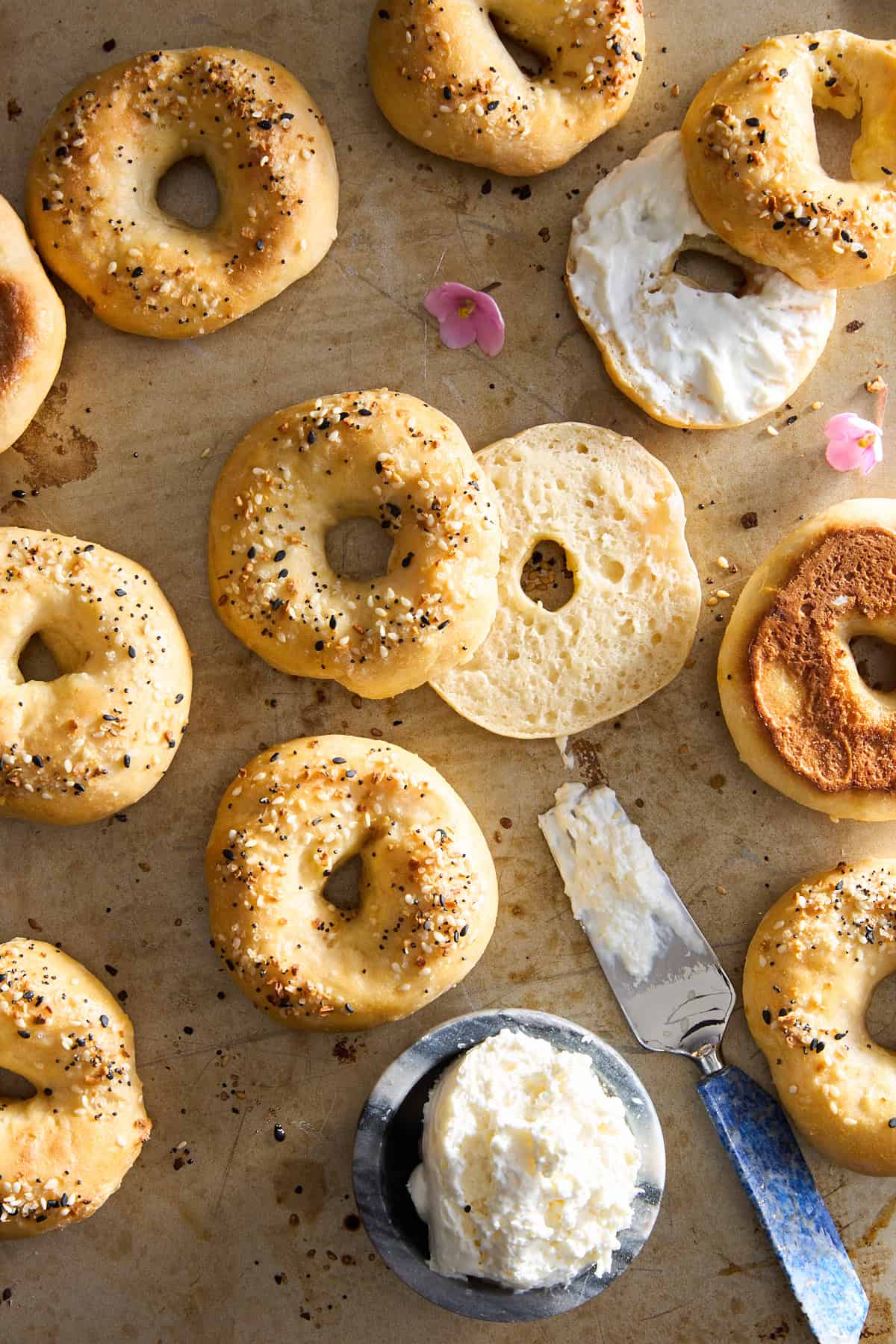 Everything but the bagel seasoning cottage cheese bagels. 